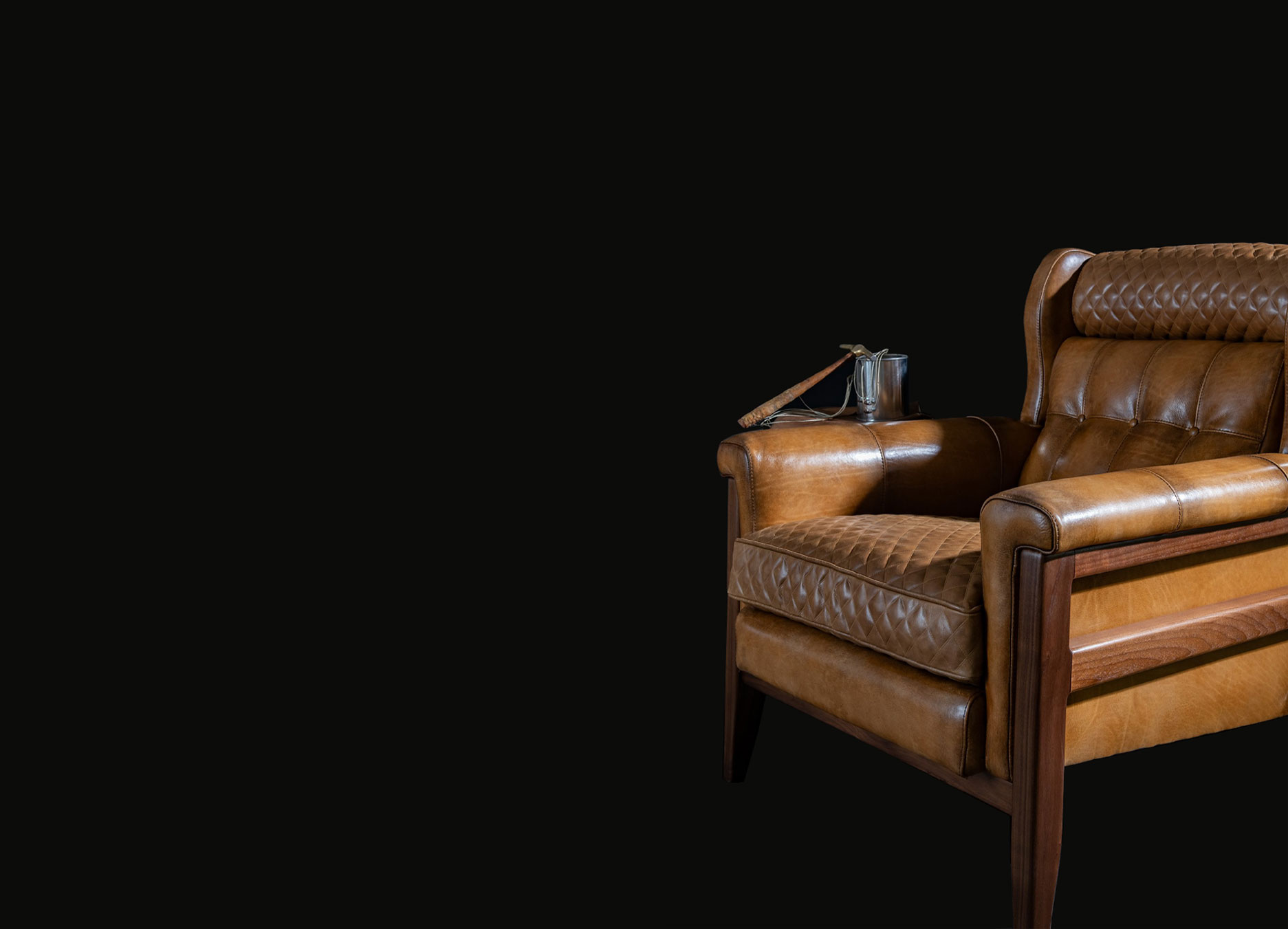 Detailed shot of a HM leather chair